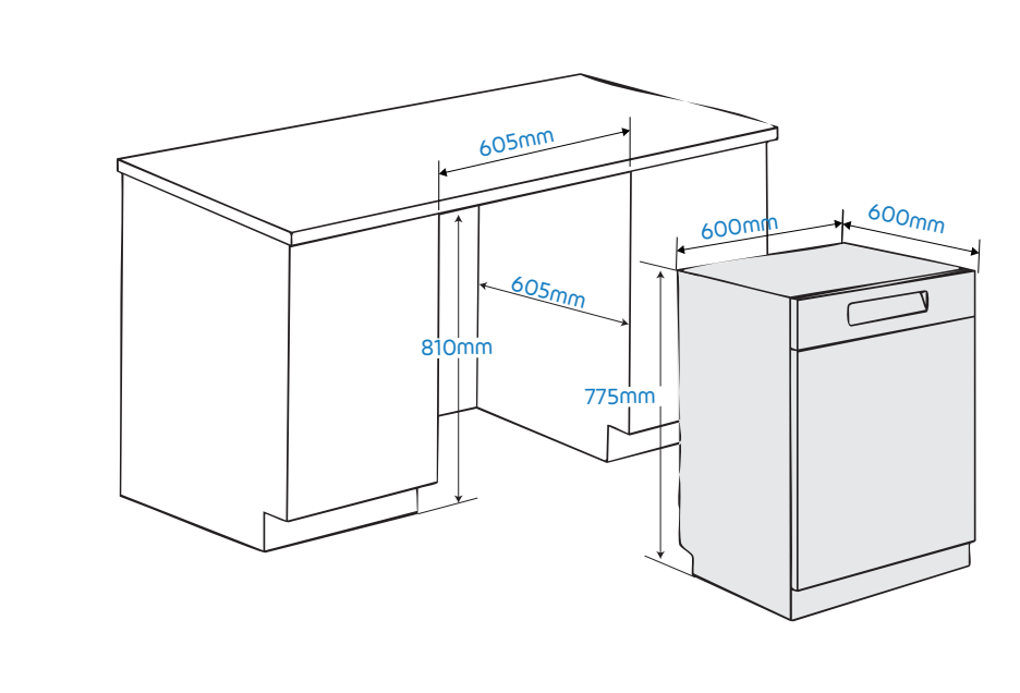 kích thước máy rửa bát Zelmann ZM-DWP16FG
